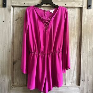 Decree Flowy Romper Magenta Fushia